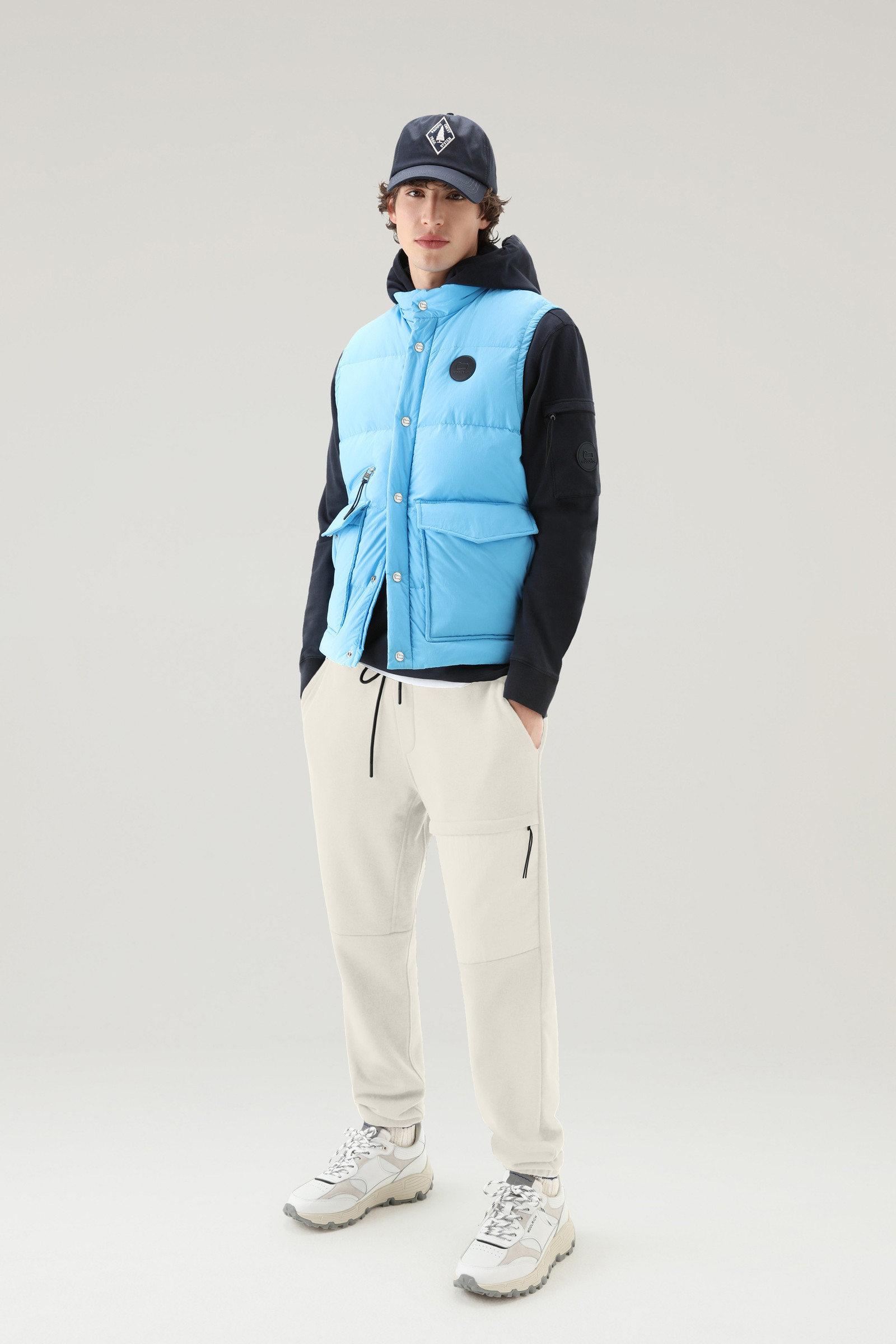 Jogger Pants in Cotton Fleece and Taslan Nylon White photo 2 | Woolrich