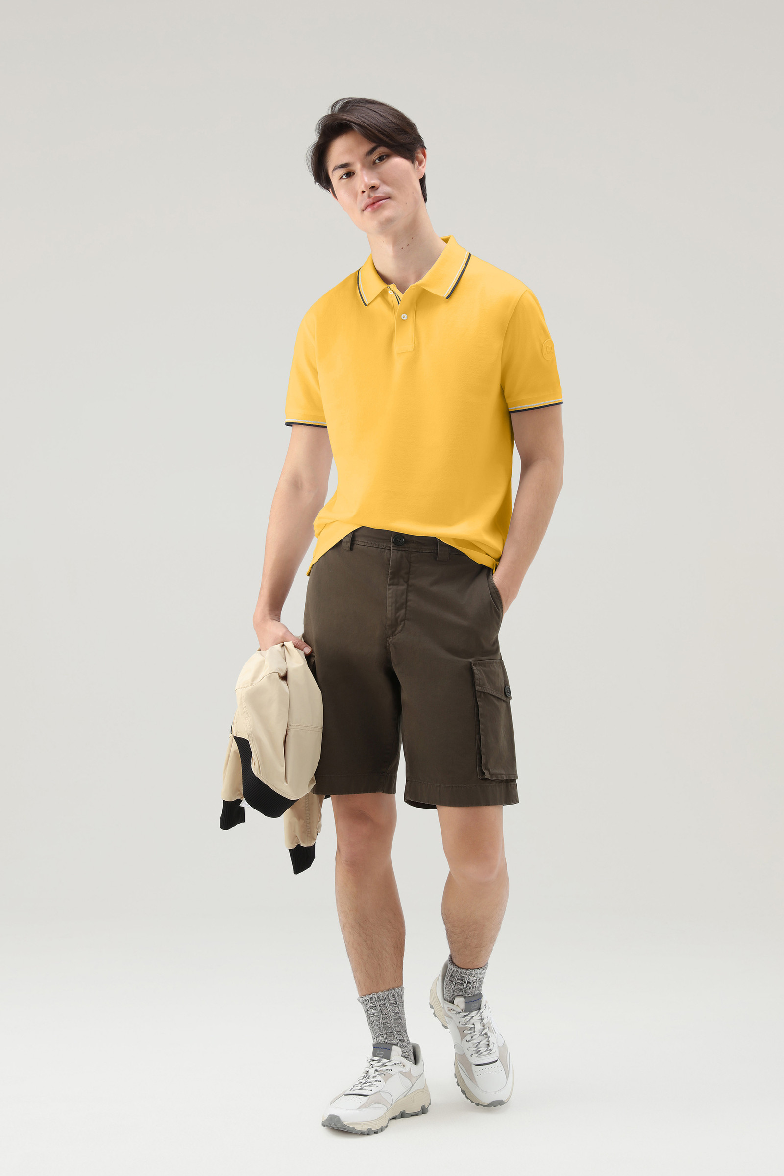 Polo Monterey de piqué de algodón elástico amarillo photo 2 | Woolrich