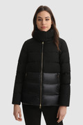 Luxury short down Jacket with horizontal quilting