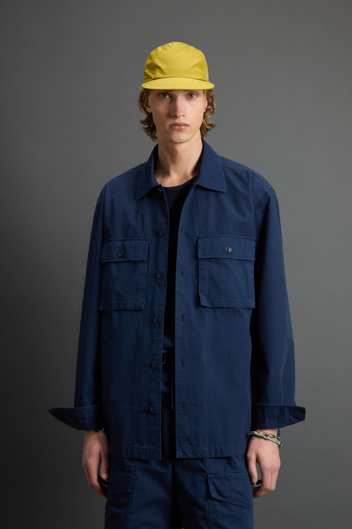 Garment-Dyed Pure Cotton Ripstop Shirt by Todd Snyder Blue photo 1 | Woolrich