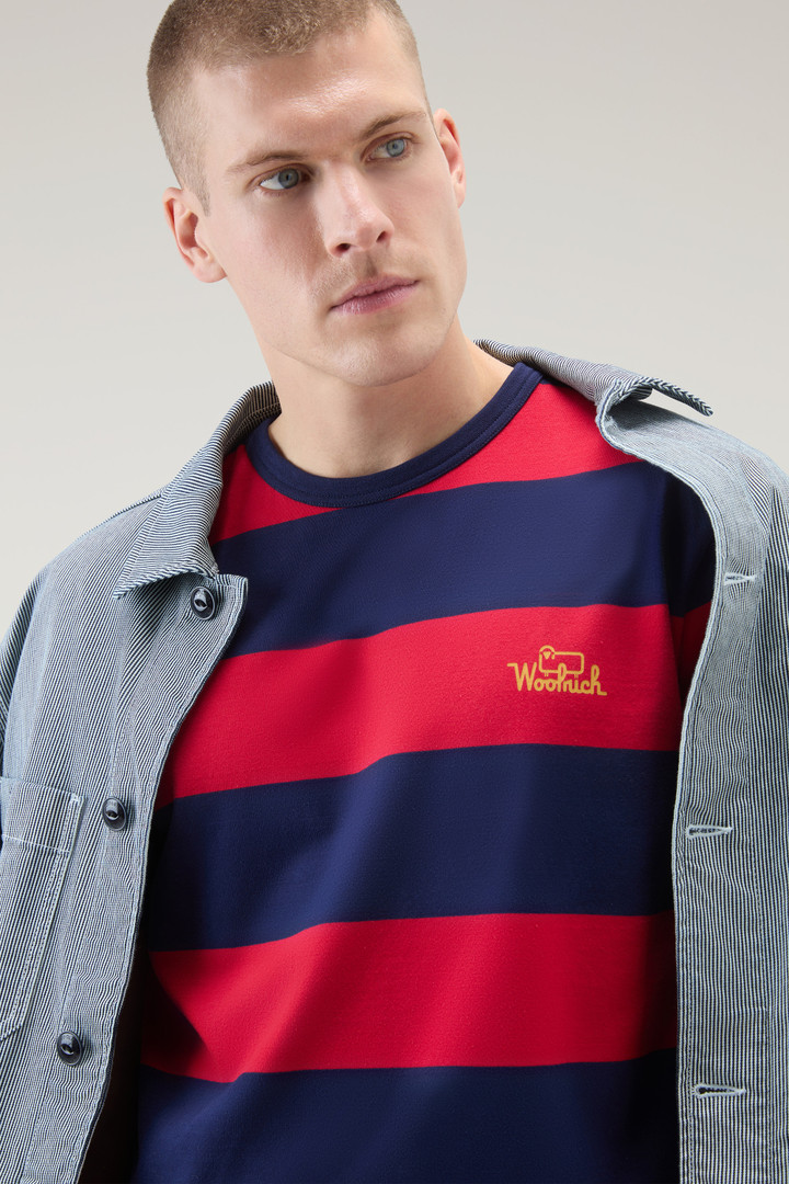 Striped T-Shirt in Stretch Cotton Jersey Red photo 4 | Woolrich