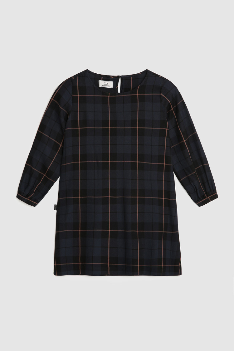 Vestito da bambina in twill con motivo Check
