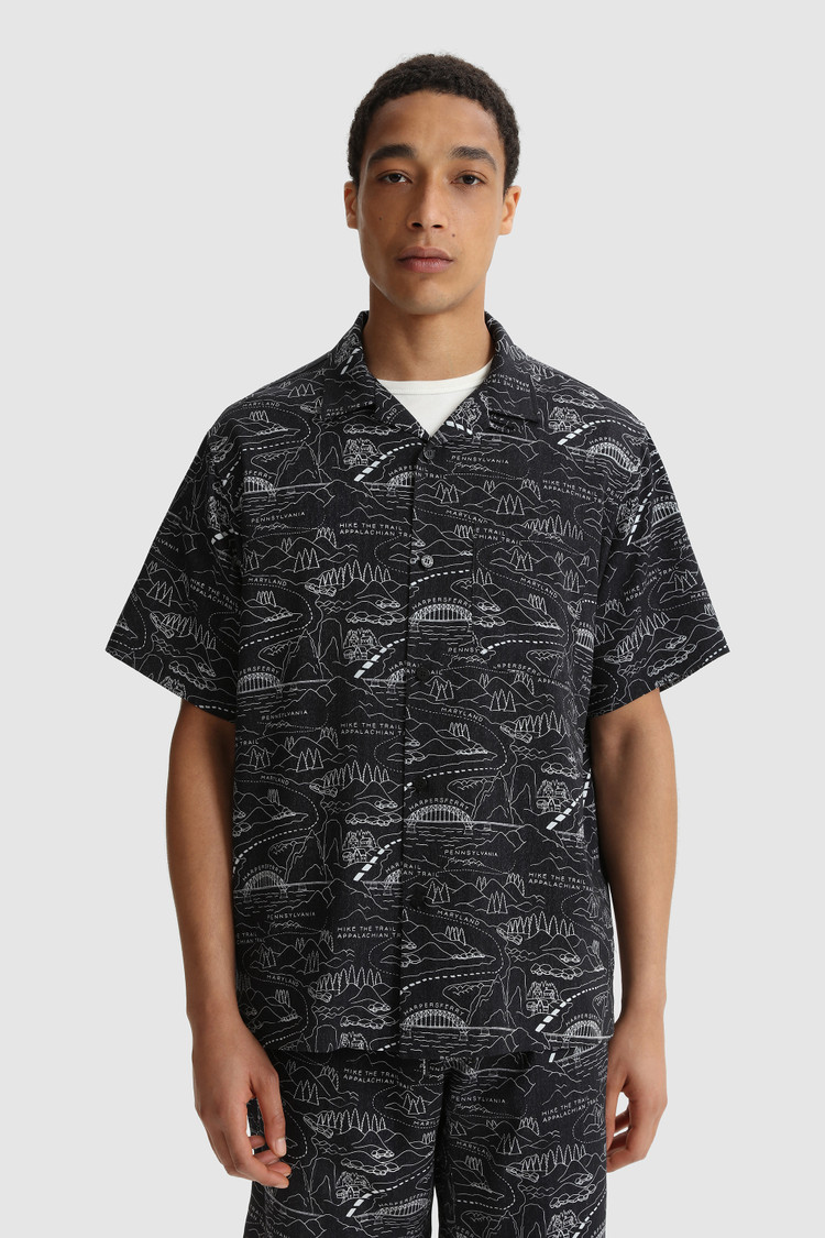 Tencel hemd met Trail patroon