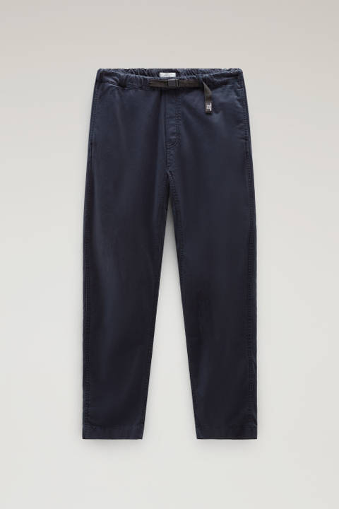 Garment-Dyed Chino Pants in Stretch Cotton with Nylon Belt Blue photo 2 | Woolrich