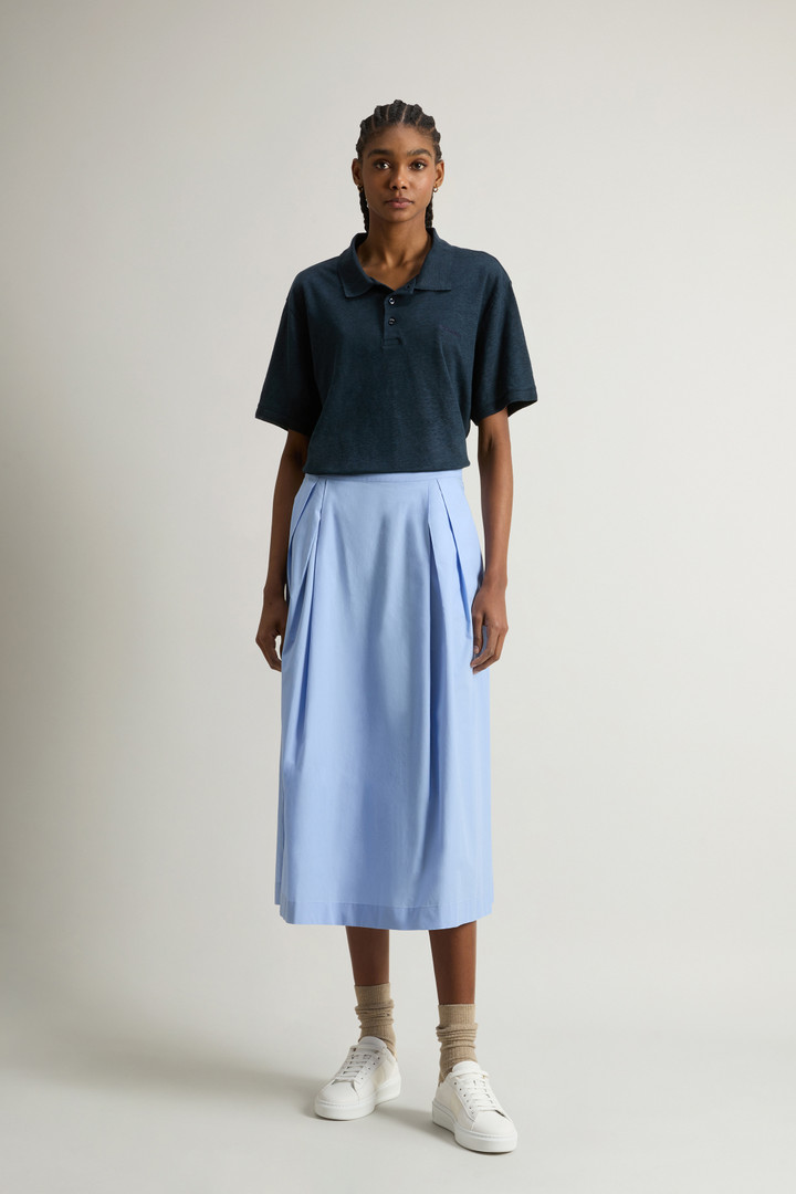 Woolrich Woman Pure Cotton Poplin Skirt Blue Size L