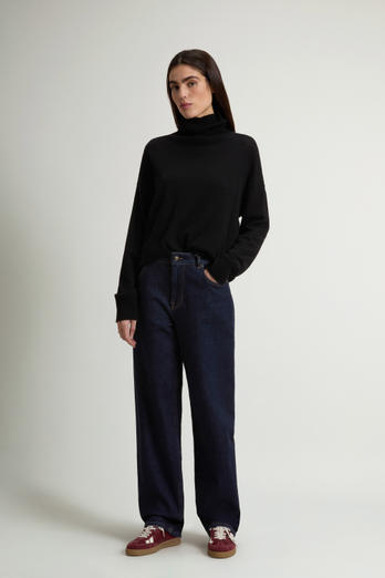 Wide-Leg Five-Pocket Jeans in Stretch Cotton Denim Blue photo 1 | Woolrich