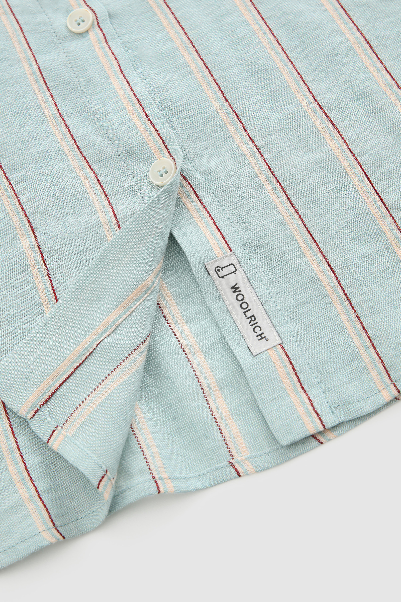 Striped Linen Blend Shirt Blue photo 9 | Woolrich