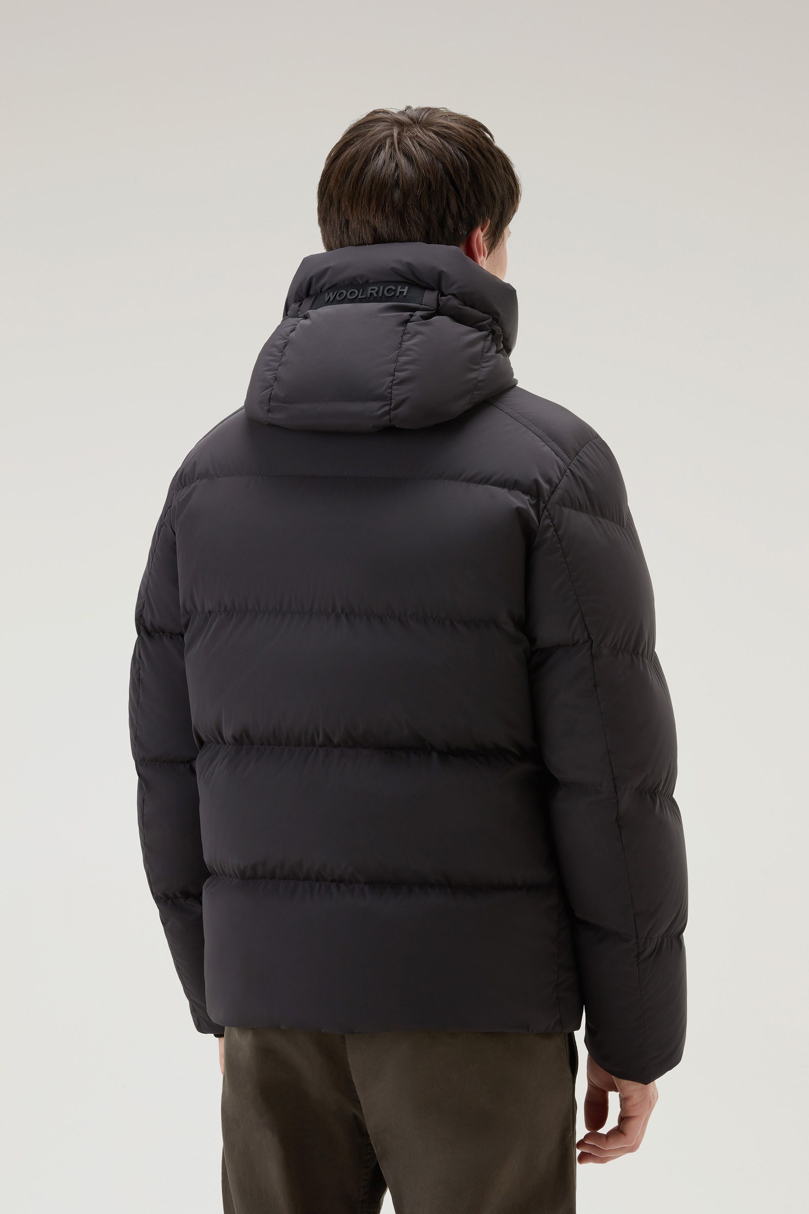 Men's Premium Down Jacket in Stretch Nylon Black | Woolrich USA