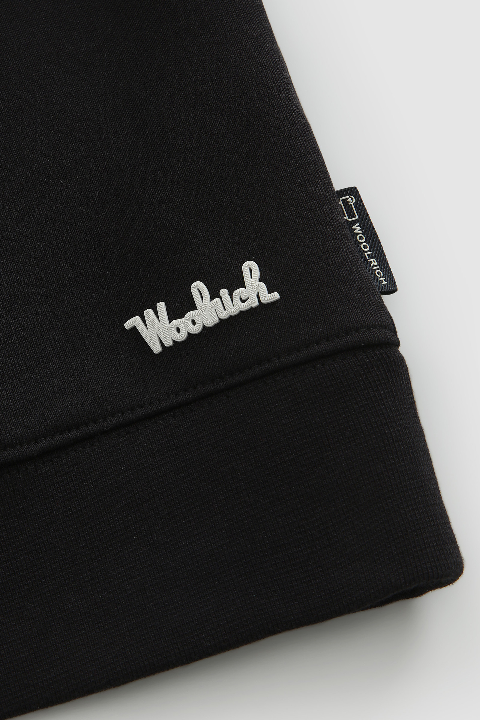 Sweat en coton avec détails en nylon froissé noir photo 6 | Woolrich