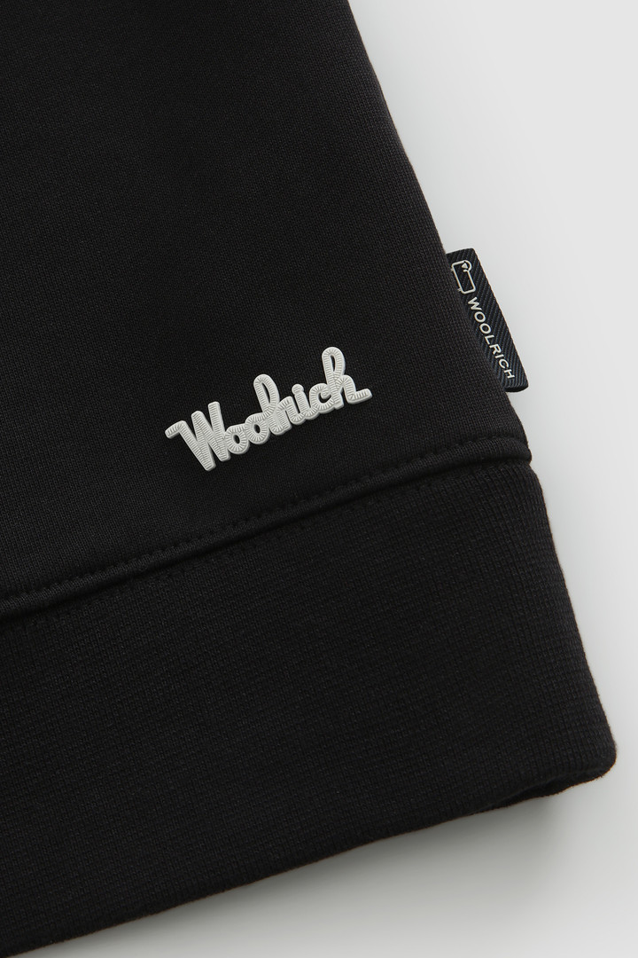Sweat en coton avec détails en nylon froissé noir photo 6 | Woolrich