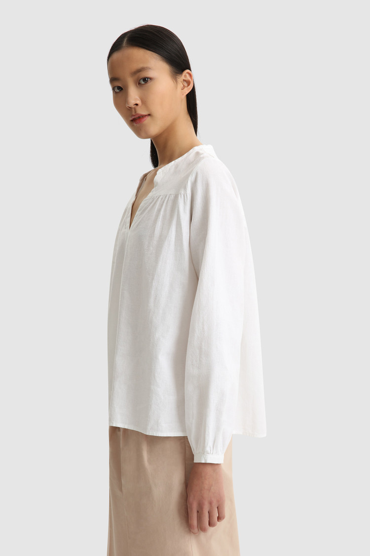 Blouse van katoen-linnenmix