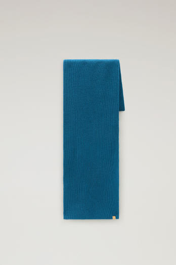 Ribbed Scarf in Pure Merino Virgin Wool Blue | Woolrich