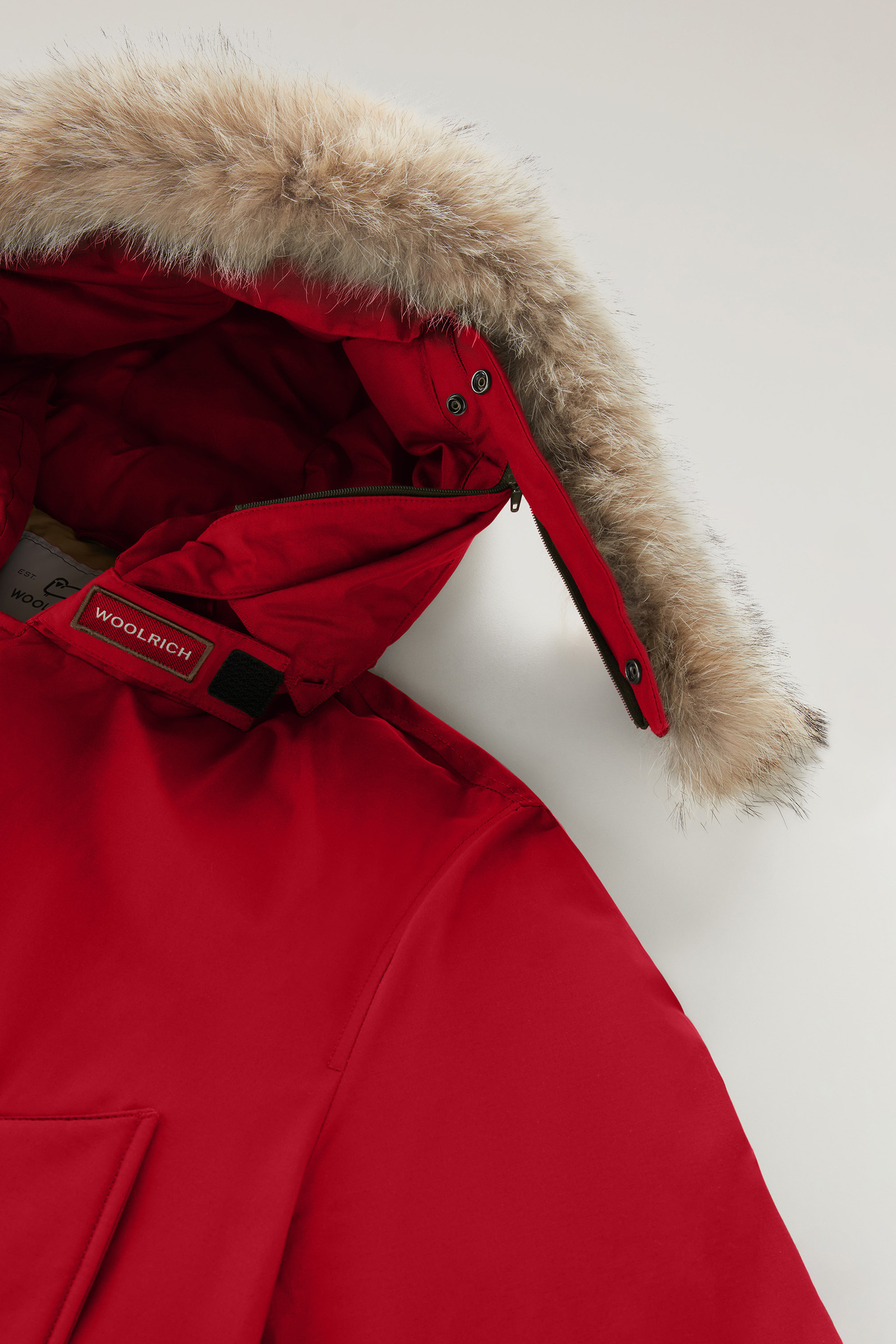 Arctic Anorak in Ramar Cloth with Detachable Fur Red photo 8 | Woolrich