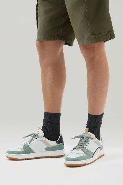 Classic Basketball Sneakers in Suede White photo 2 | Woolrich