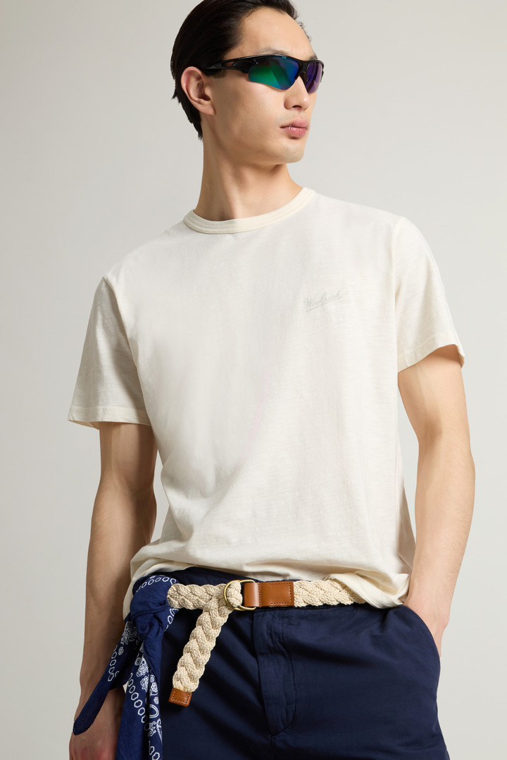 T-shirt in puro cotone fiammato Bianco photo 4 | Woolrich