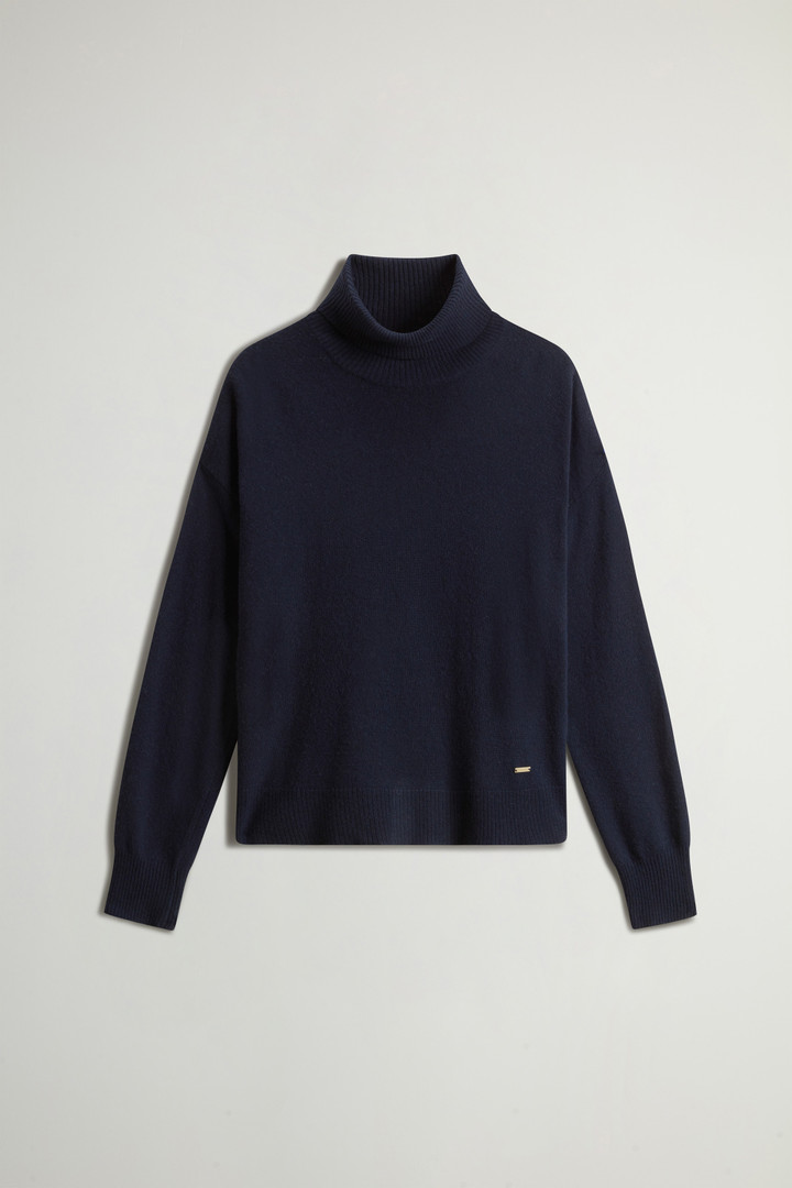 Turtleneck Sweater in Virgin Wool and Cashmere Blend Blue photo 5 | Woolrich