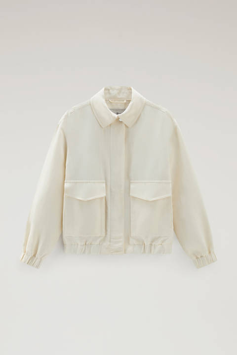 Bomber Jacket in Linen Blend White photo 2 | Woolrich