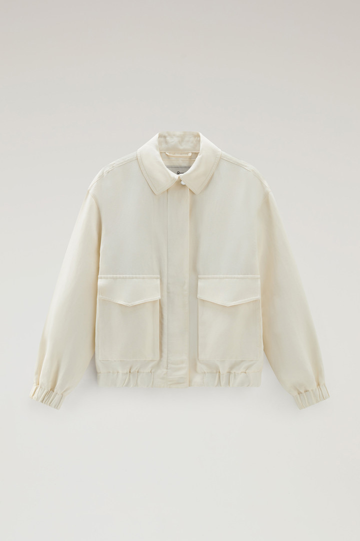 Bomber Jacket in Linen Blend White photo 5 | Woolrich