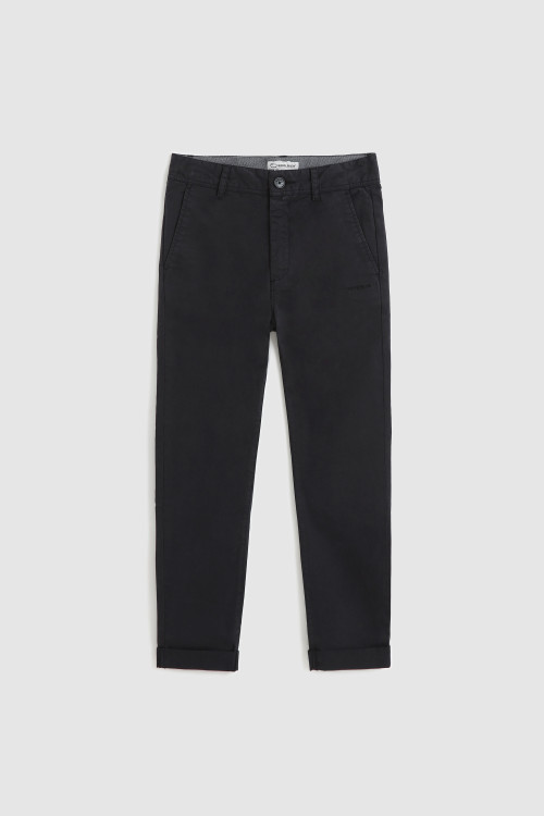 Pantalon en coton teint en pièce pour garçon bleu | Woolrich