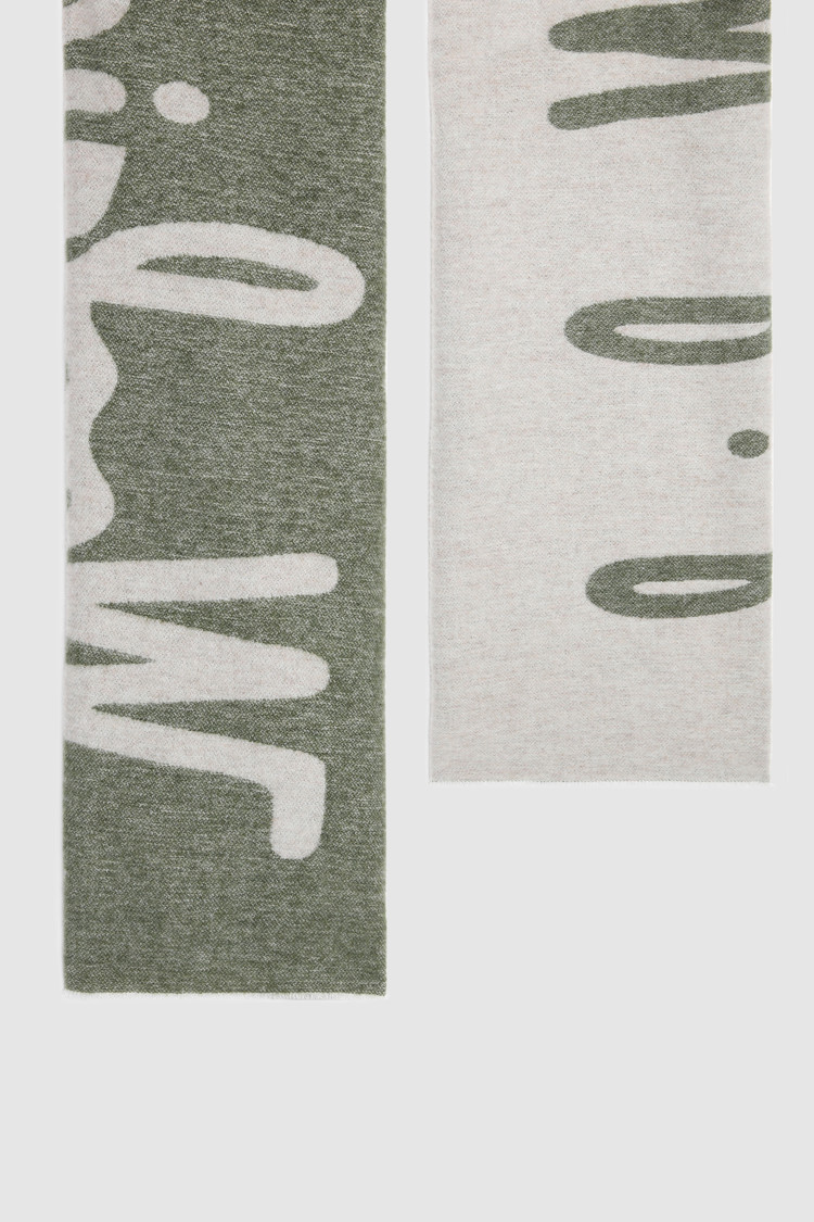 Écharpe en laine mélangée avec logo