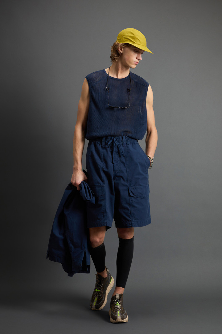 Tanktop aus reiner Baumwolle mit Netzmuster by Todd Snyder Blau photo 2 | Woolrich