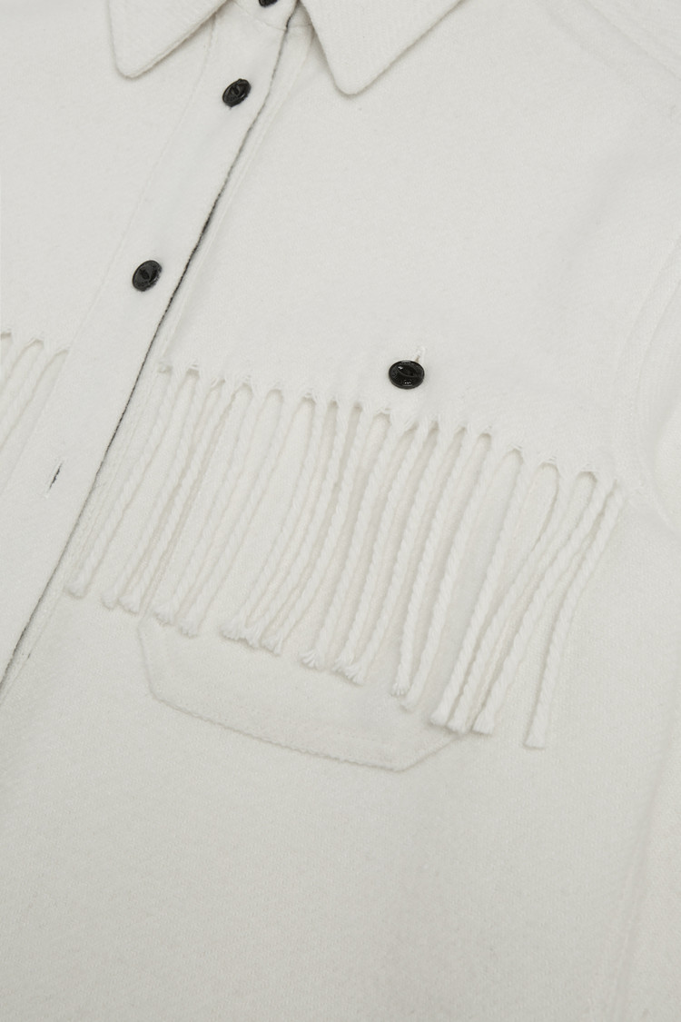 Stag overshirt with fringes