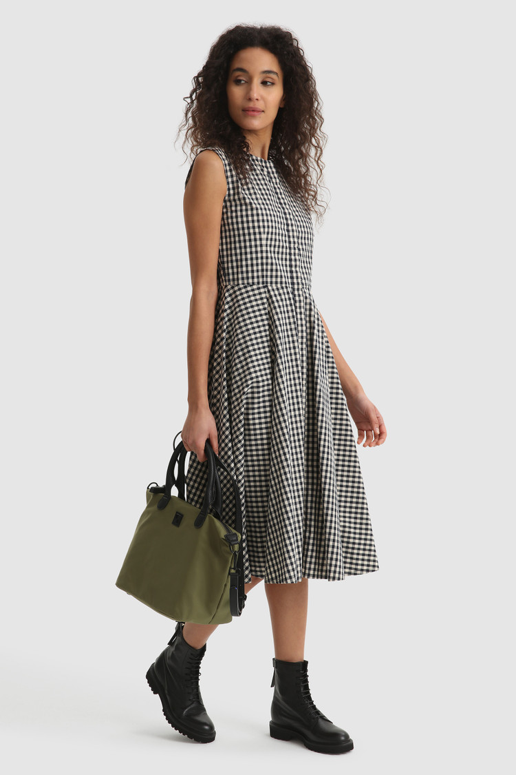 Patterned cotton long dress