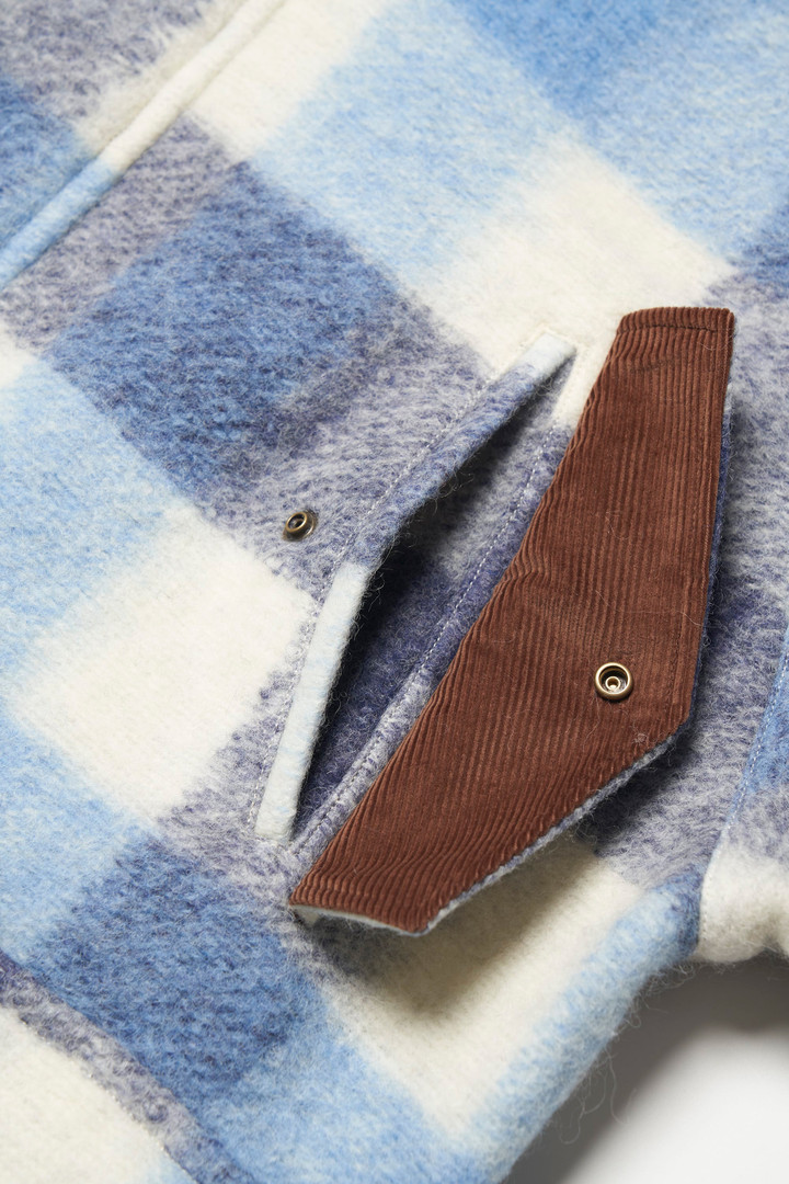 CHECK FLEECE MOUNTAIN PARKA Blau photo 8 | Woolrich