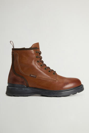 Grove Lace-Up Boots in Cowhide Leather Brown | Woolrich