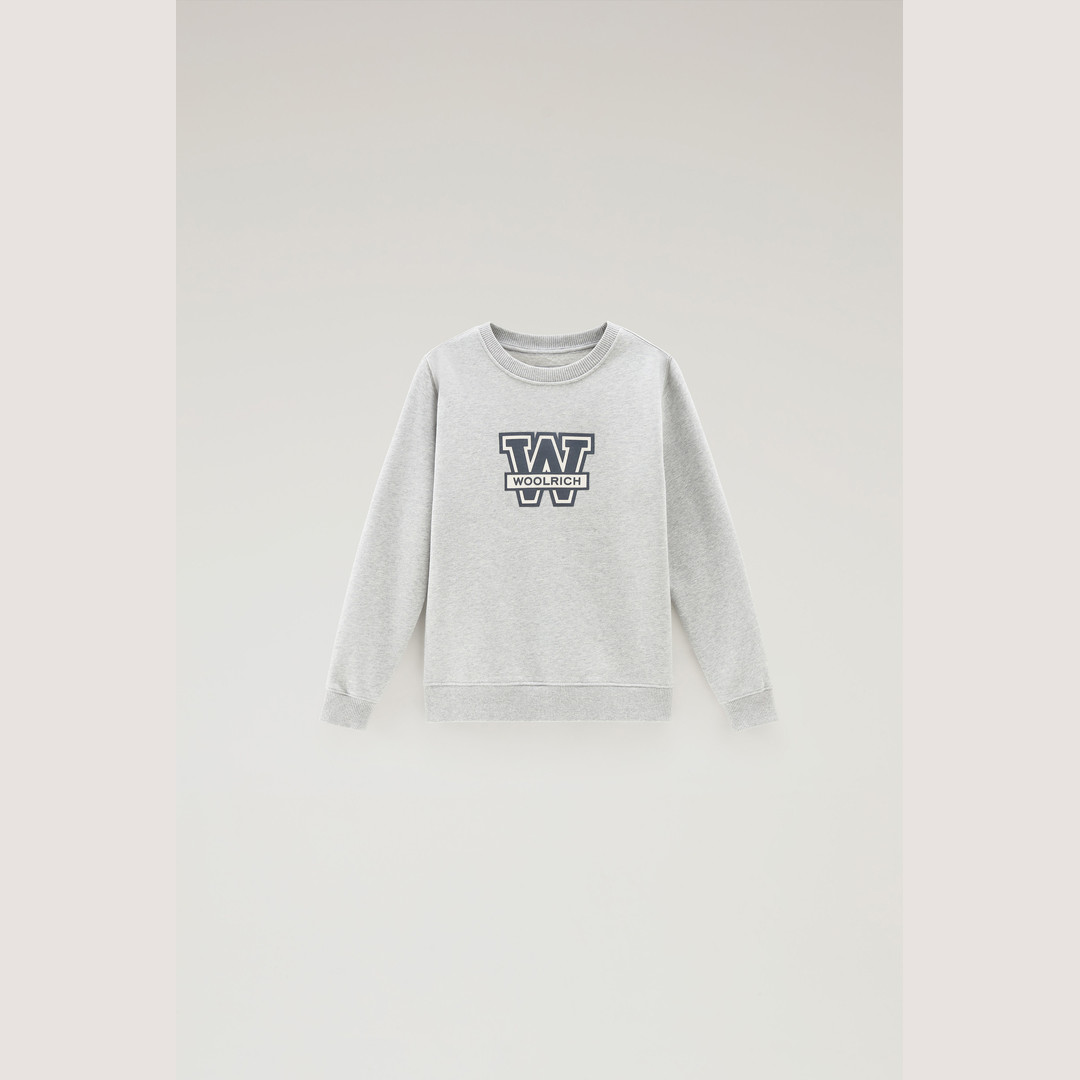 Woolrich Boys' Crewneck in Pure Cotton Grey Size 4