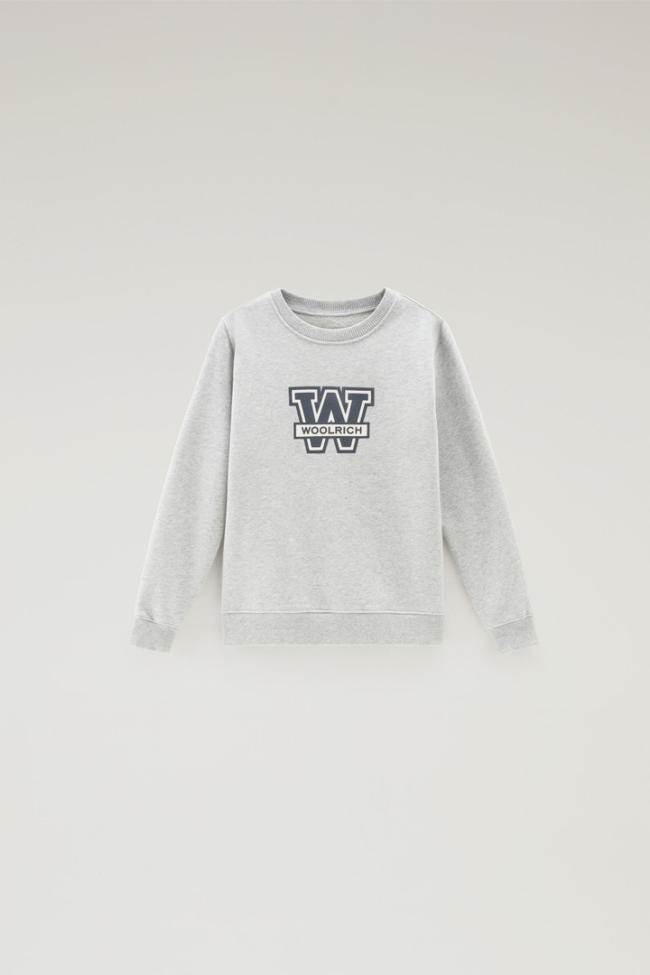 Boys' Crewneck in Pure Cotton Gray photo 1 | Woolrich