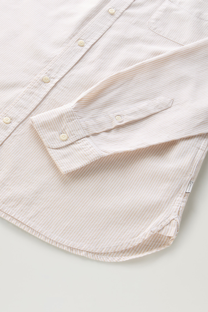 Striped Shirt in a Linen Cotton Blend Beige photo 7 | Woolrich