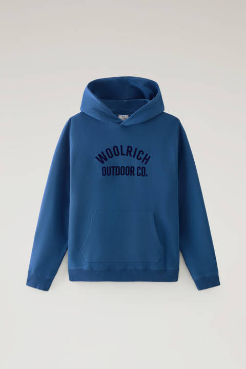 Sweat-shirt à capuche en pur coton Bleu photo 2 | Woolrich