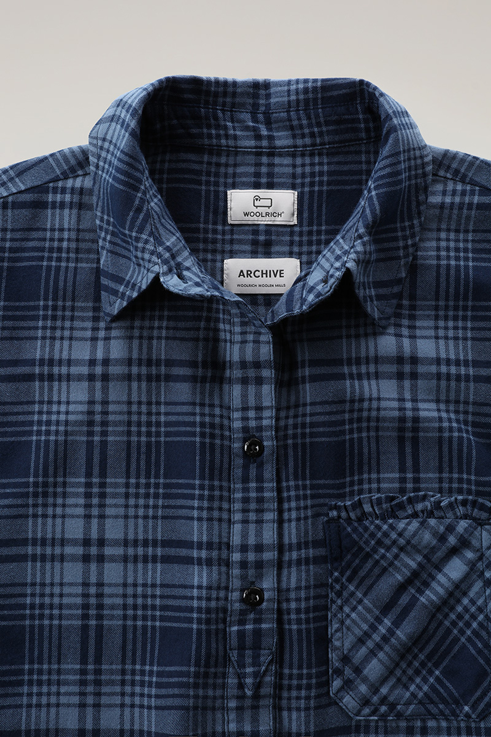 Madras Leichtes Flanell-Karohemd blau photo 6 | Woolrich