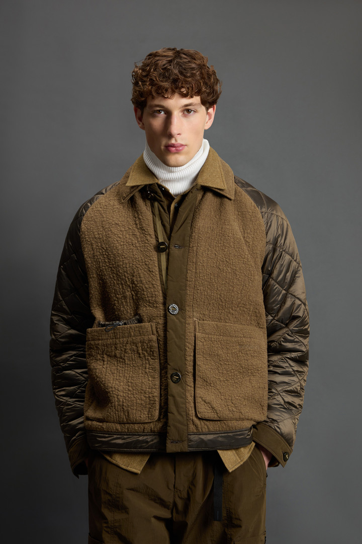 Hybrid Military Jacket in Cotton and Italian Wool Blend by Todd Snyder Brown photo 1 | Woolrich