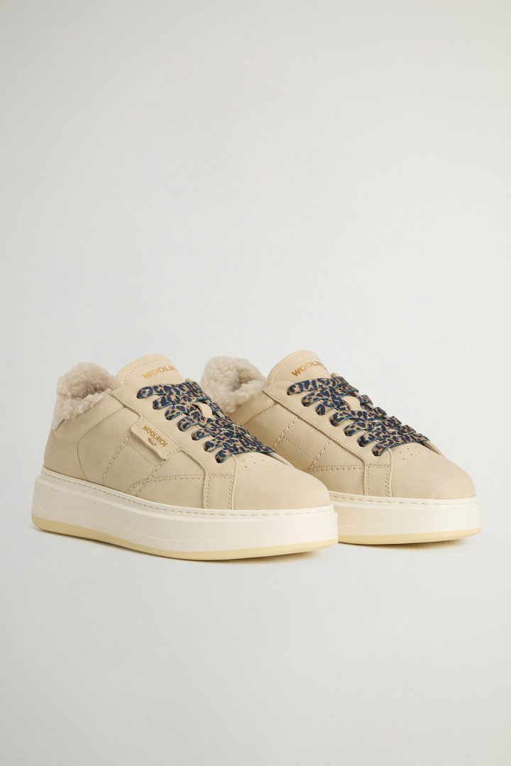 Arrow Sneakers in Leather with Shearling Lining Beige photo 2 | Woolrich