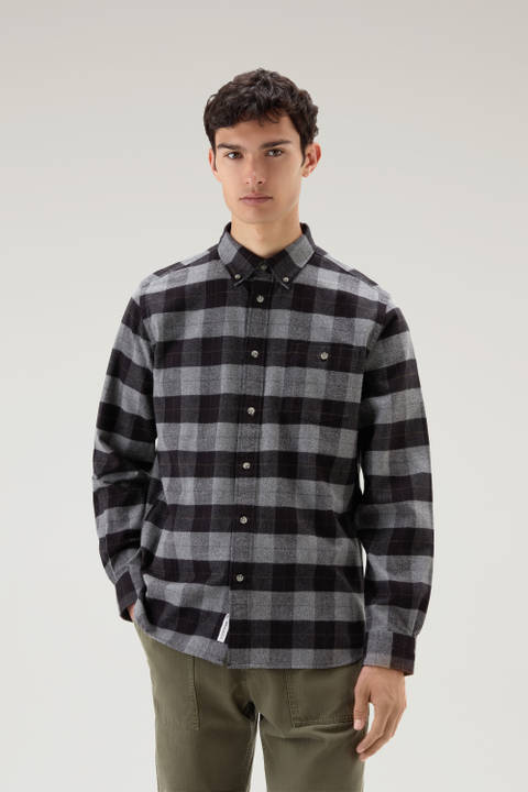 Traditional Flannel Check Shirt Gray | Woolrich