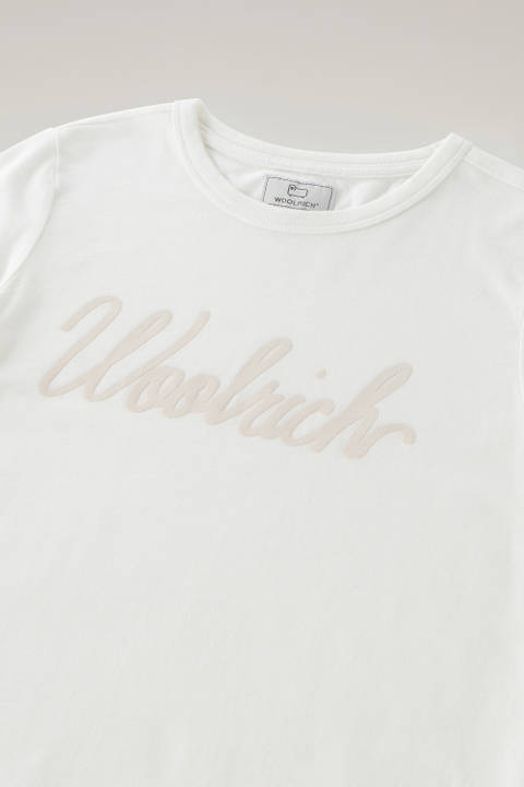 Girls' Logo T-Shirt in Pure Cotton White photo 2 | Woolrich