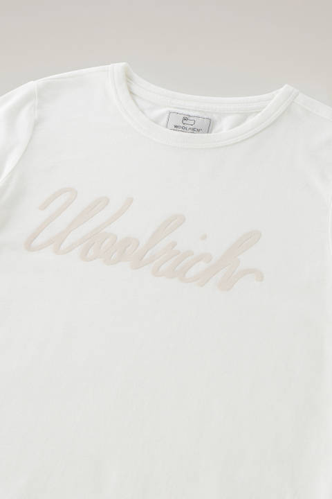 T-Shirt aus reiner Baumwolle mit Logo für Mädchen Weiß photo 2 | Woolrich