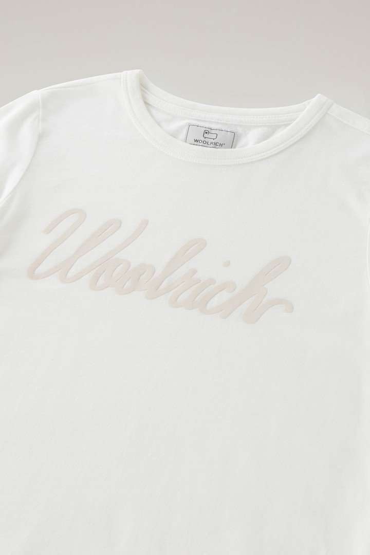 T-shirt pour fille en pur coton avec logo Blanc photo 3 | Woolrich
