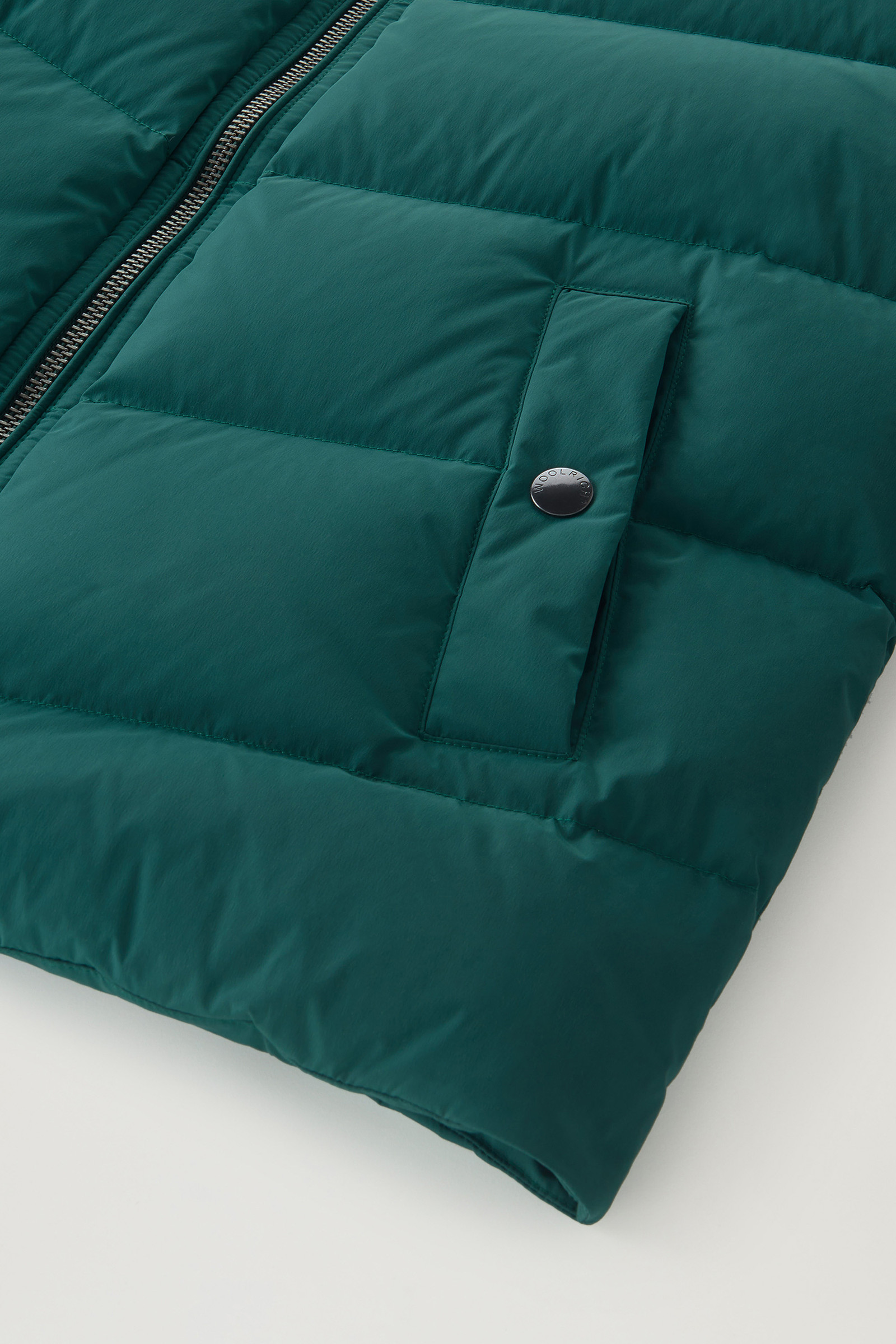 Men's Premium Padded Vest in Stretch Nylon Green | Woolrich USA