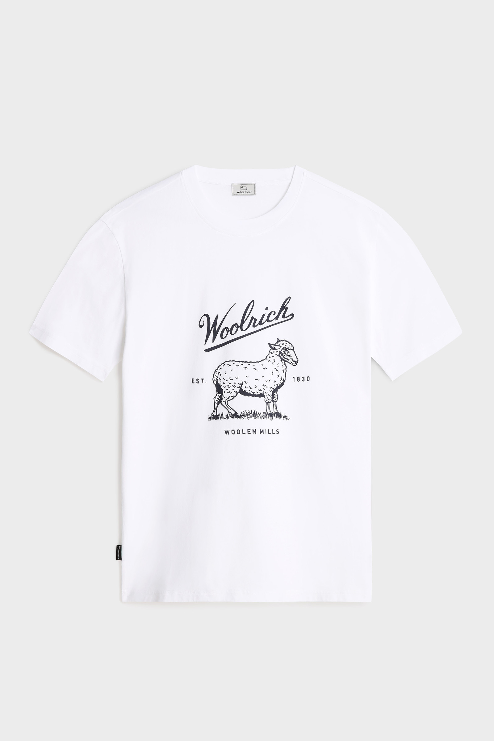 Camiseta de algodón ecológico con logotipo en el pecho blanco photo 4 | Woolrich