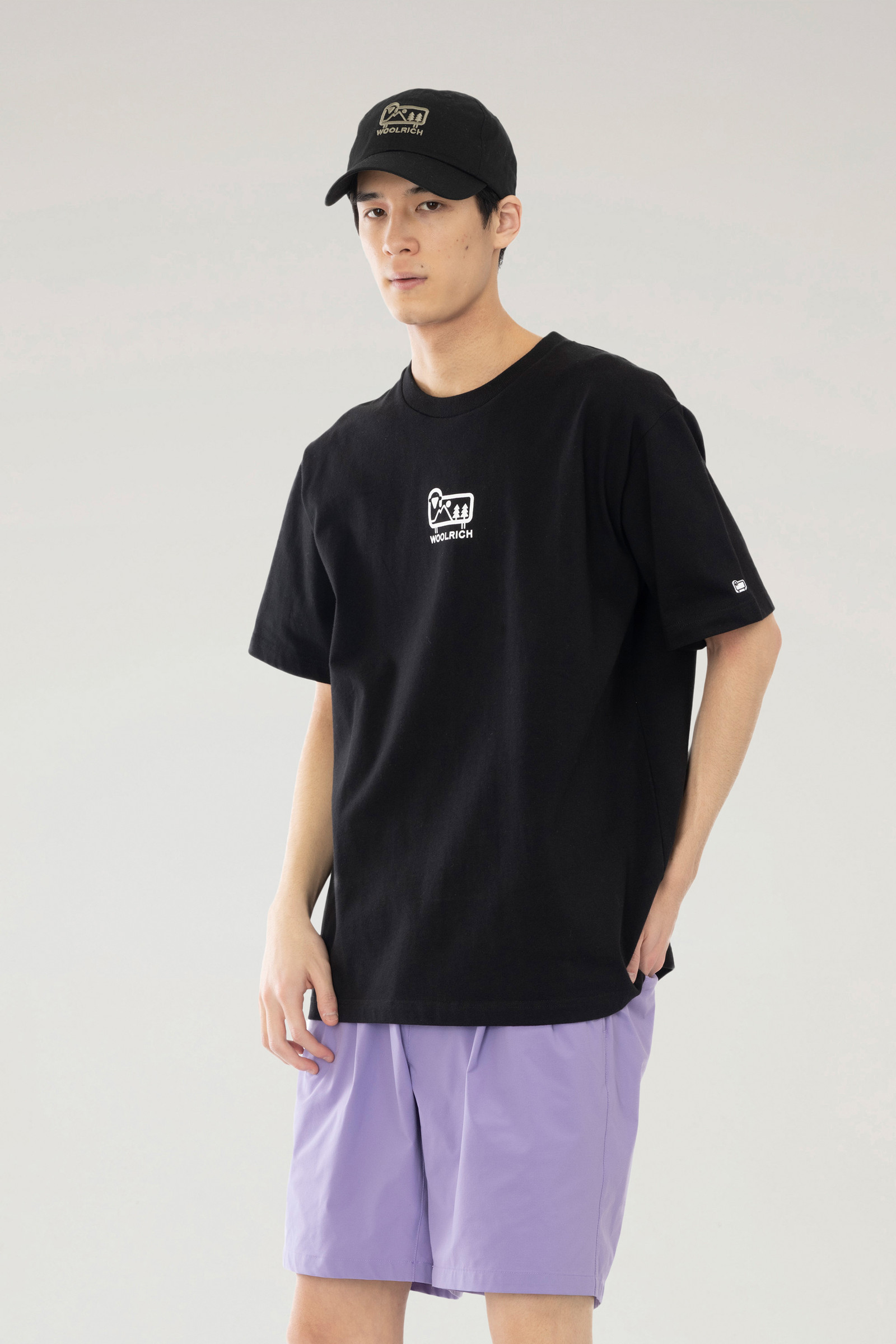 Small Sheep T-shirt in Pure Cotton Jersey Black | Woolrich