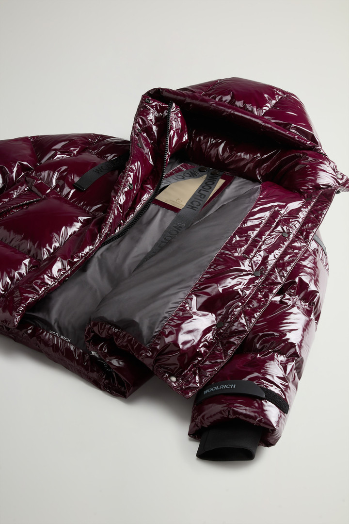 Short Quilted Parka in Glossy Nylon Purple photo 10 | Woolrich