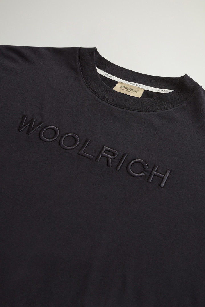 T-shirt in Pure Pima Cotton with Chest Logo Black photo 6 | Woolrich