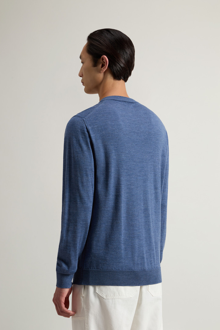 Crewneck Sweater in Pure Merino Virgin Wool Blue photo 3 | Woolrich