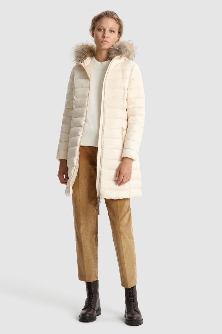 Ellis quilted long Jacket with removable fur
