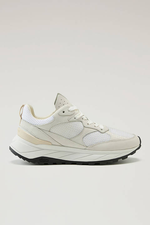 Running Sneakers in Ripstop Fabric and Nubuck Leather White | Woolrich