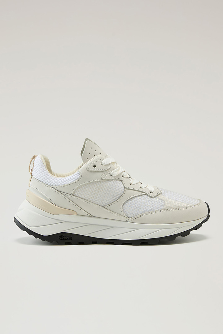 Running Sneakers in Ripstop Fabric and Nubuck Leather White photo 1 | Woolrich