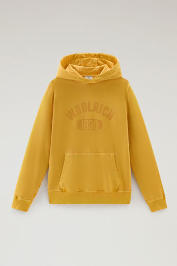 Garment-Dyed 1830 Hoodie in Pure Cotton Yellow | Woolrich